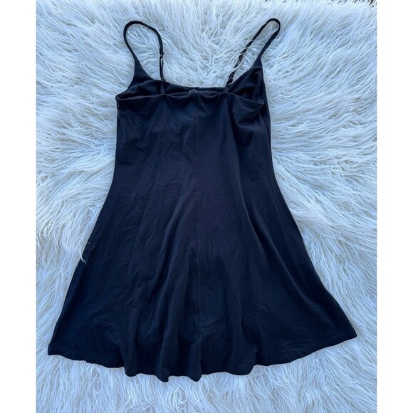 Skims Smooth Lounge Skimpy Strap Scoop Neck Mini Dress Obsidian Size Small - Picture 6 of 11